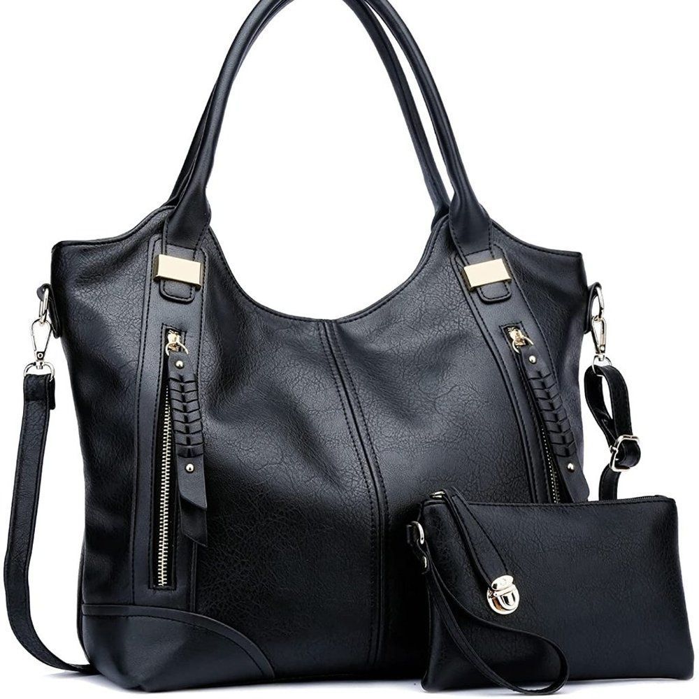 NEW 2pcs Large Concealed Carry Hobo Bags, black